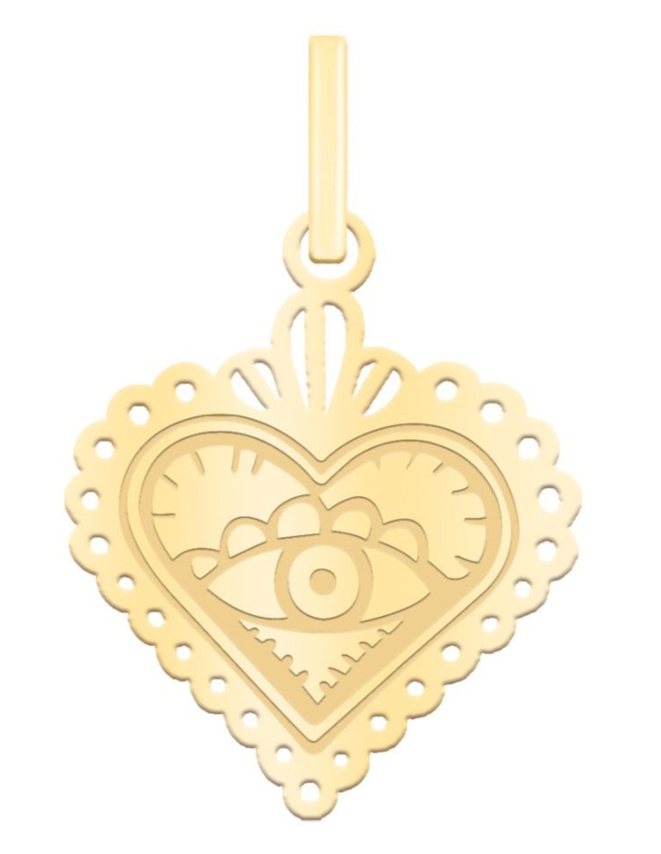 Dije de corazón CRISTAL JOYAS de oro 14 K