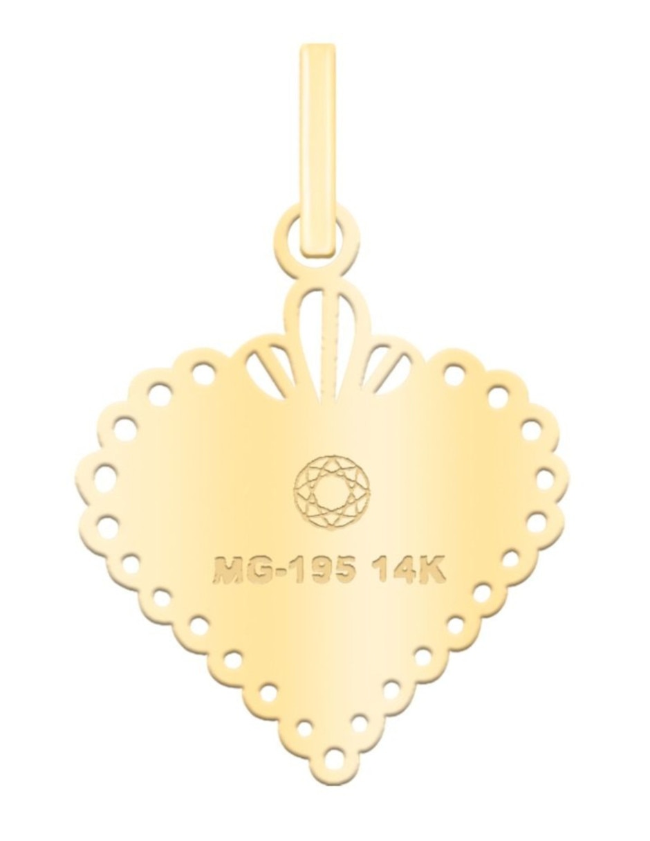 Dije de corazón CRISTAL JOYAS de oro 14 K