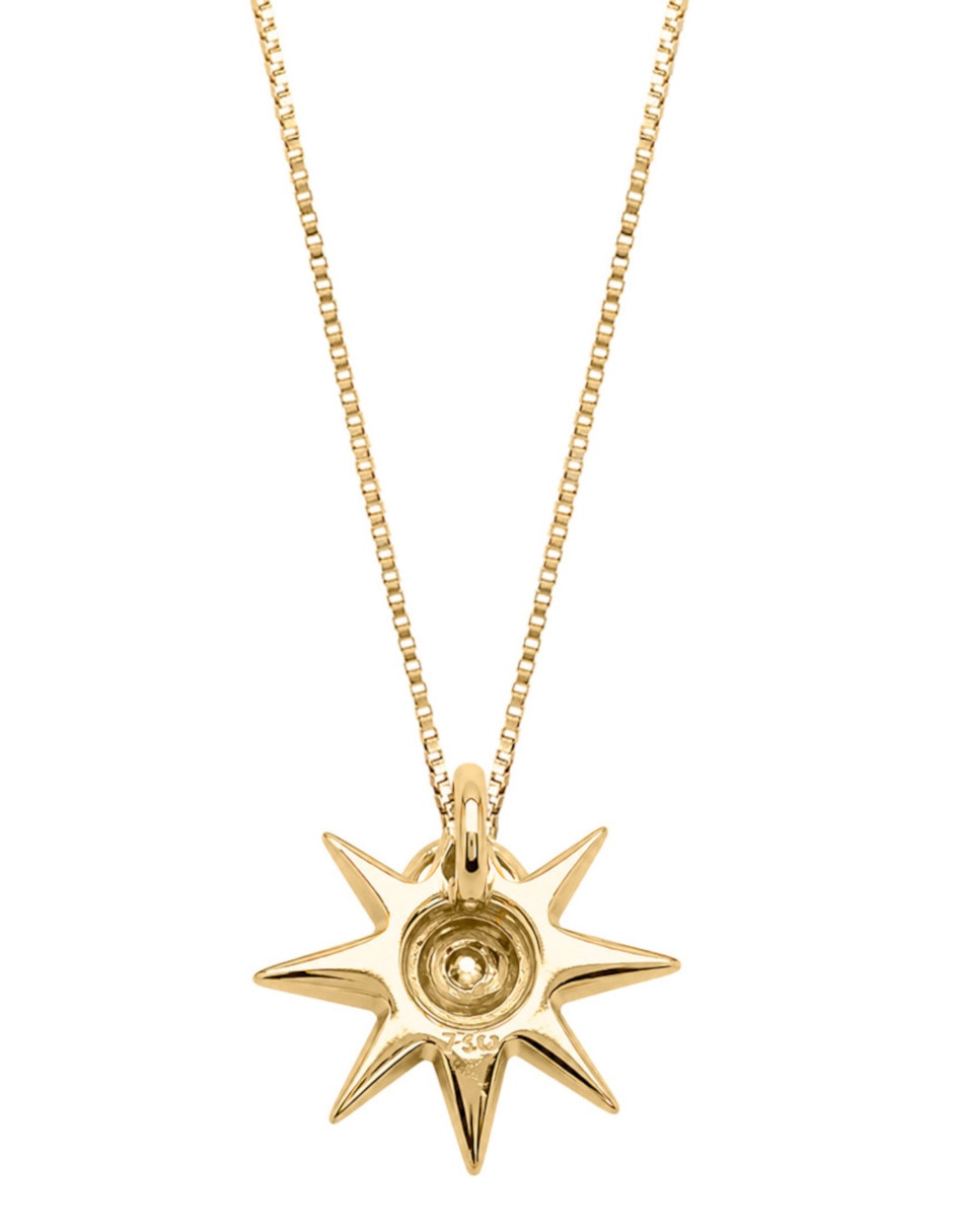 Collar con dije de estrella CRISTAL JOYAS de oro amarillo 14 K