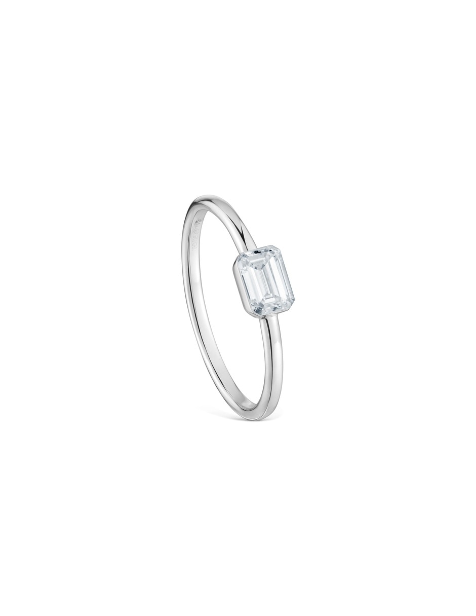 Anillo 9 k de oro blanco