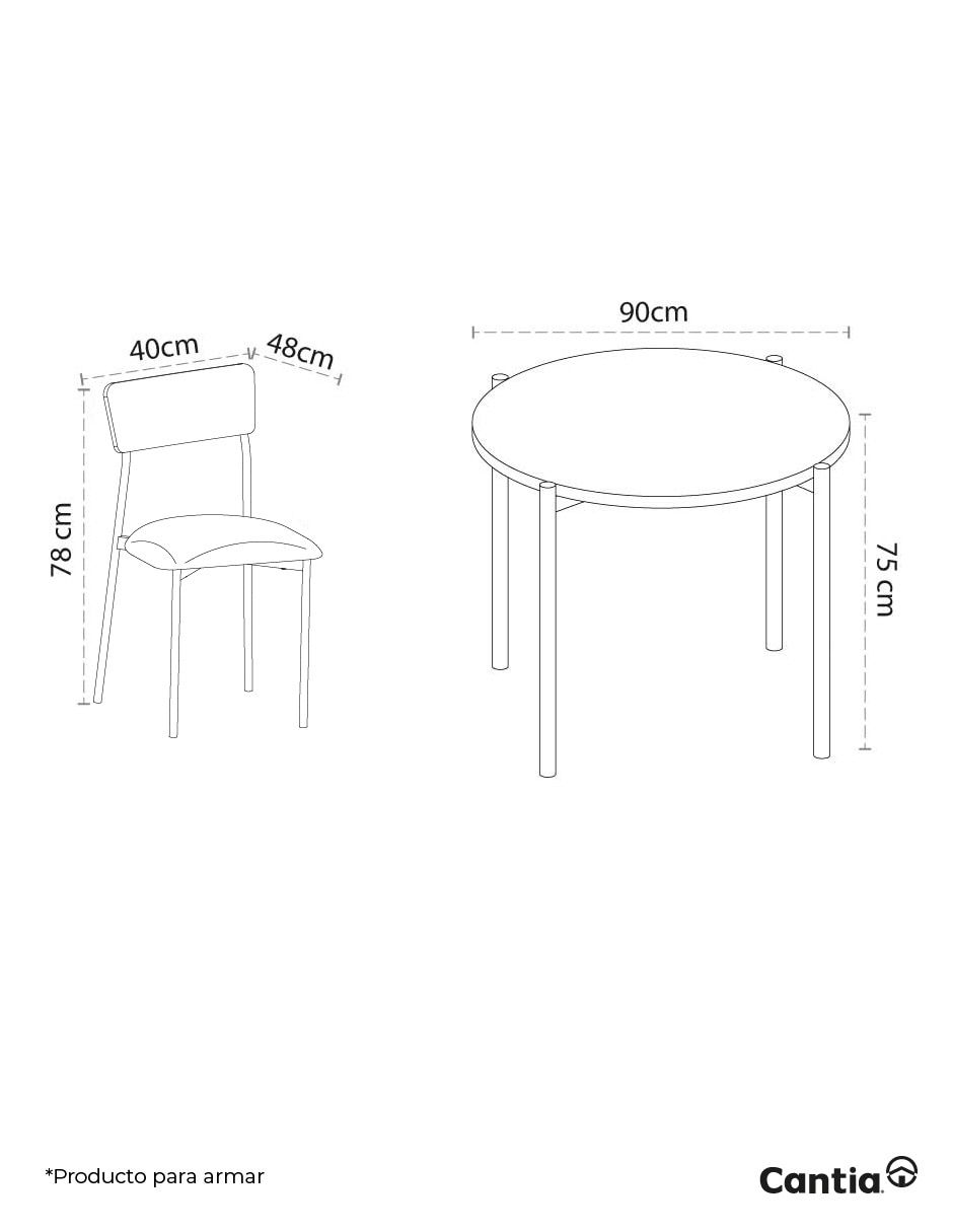 Comedor MONTPELLIER para 4 personas de MDF 12