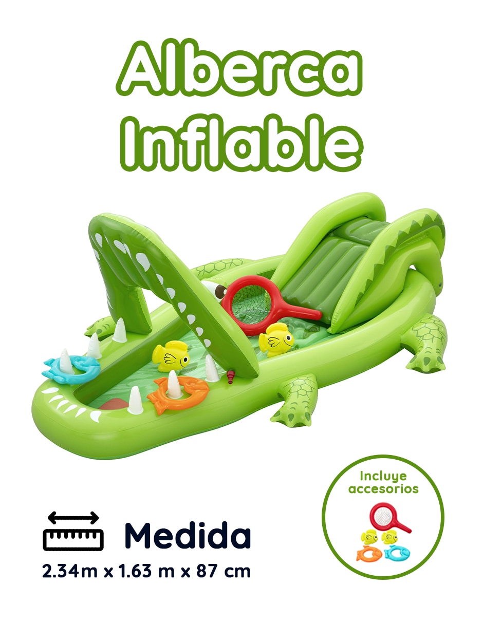Inflable acuático forma de cocodrilo