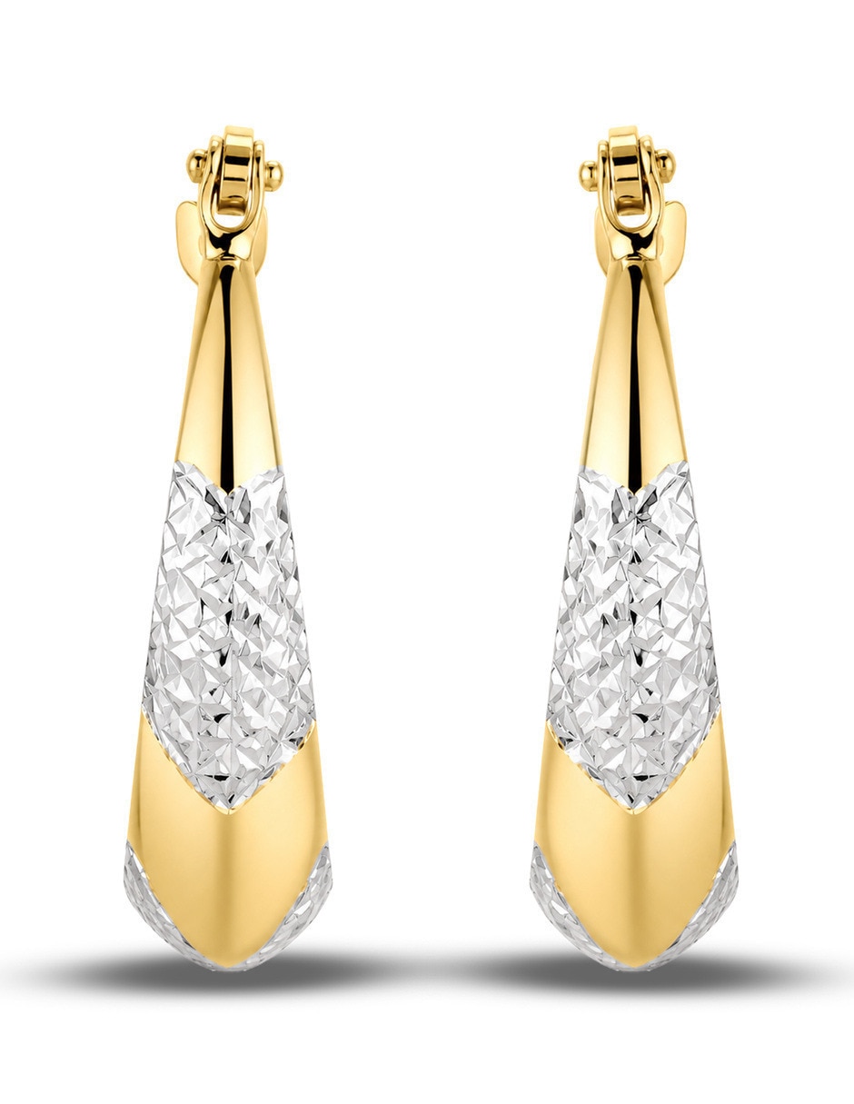 Arracadas circulares JOYERIAS BIZZARRO de oro amarillo 10 K con acabado brillante
