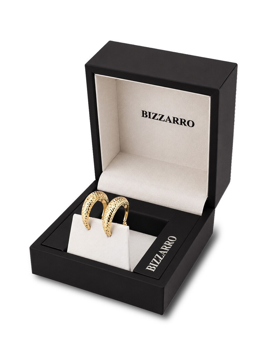 Arracadas circulares JOYERIAS BIZZARRO de oro amarillo 10 K con acabado brillante