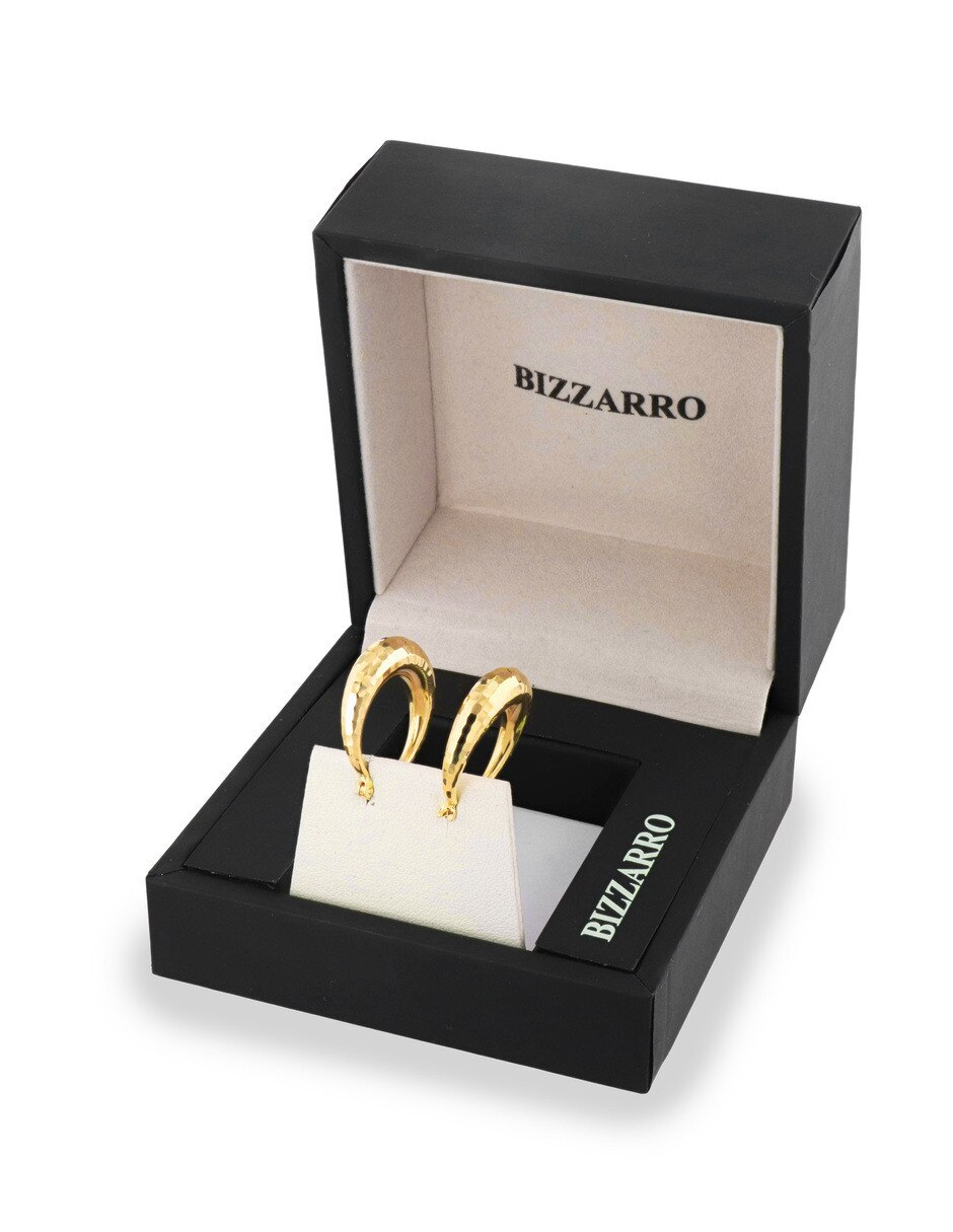 Arracadas circulares JOYERIAS BIZZARRO de oro amarillo 10 K con acabado brillante