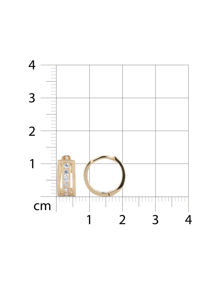 Arracadas circulares JOYERIAS BIZZARRO de oro amarillo 14 K con acabado brillante zirconia
