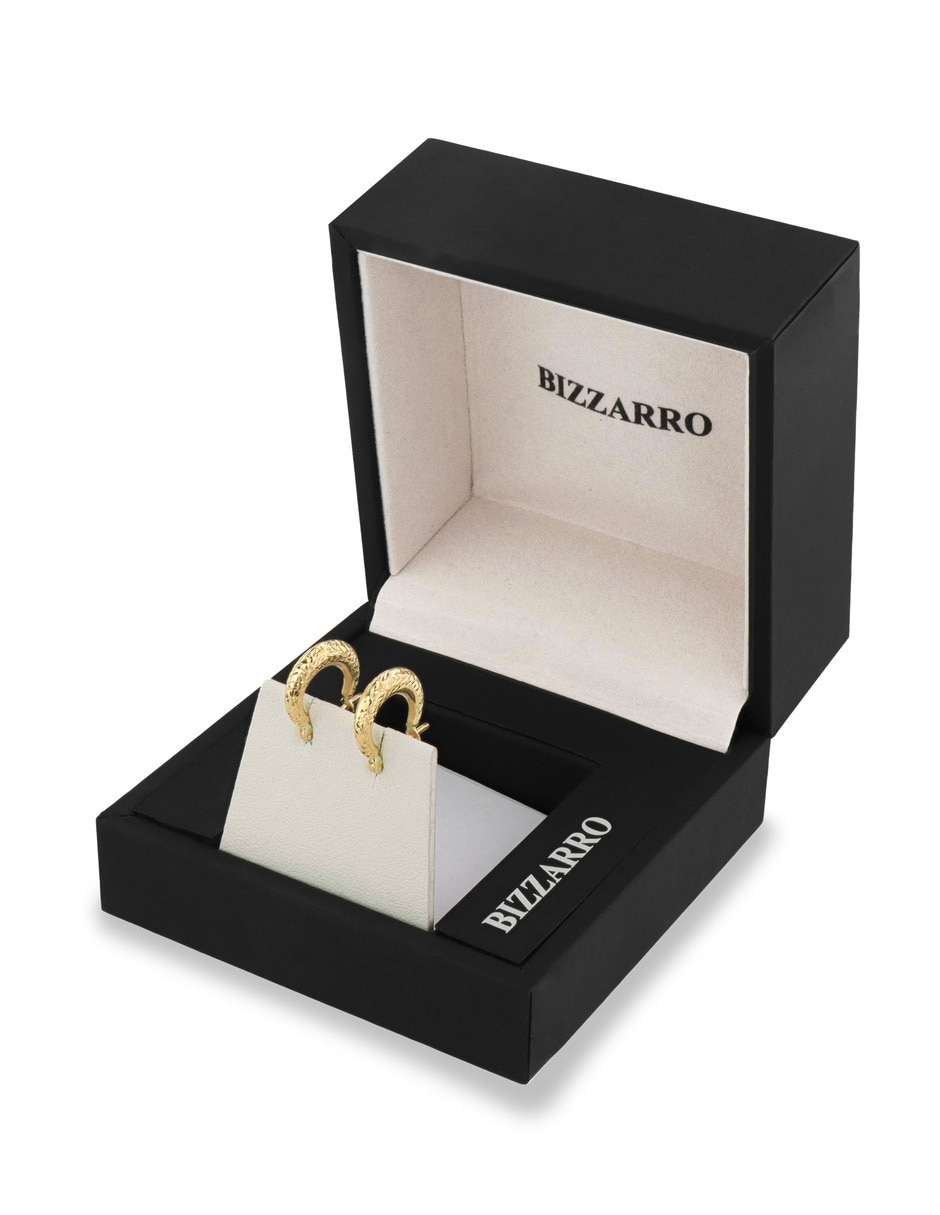 Arracadas circulares JOYERIAS BIZZARRO de oro amarillo 10 K con acabado brillante