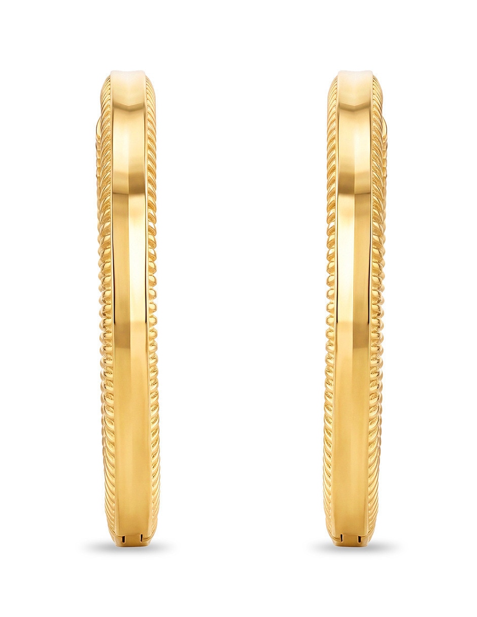 Arracadas circulares JOYERIAS BIZZARRO de oro amarillo 10 K con acabado brillante