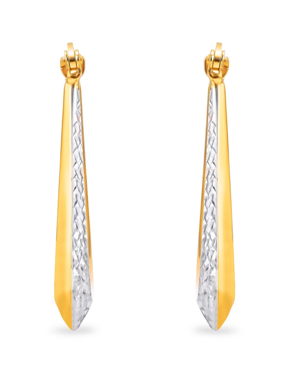 Arracadas circulares JOYERIAS BIZZARRO de oro amarillo 10 K con acabado brillante