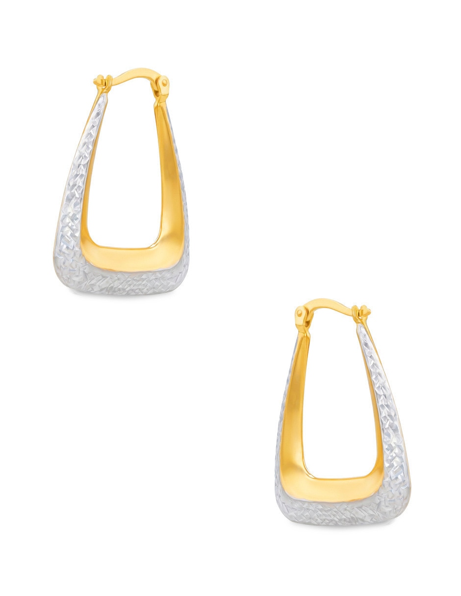 Arracadas circulares JOYERIAS BIZZARRO de oro amarillo 10 K con acabado brillante