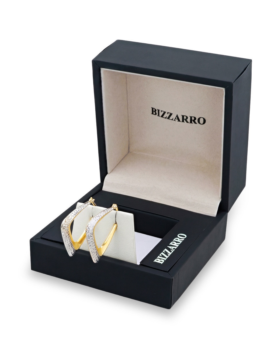 Arracadas circulares JOYERIAS BIZZARRO de oro amarillo 10 K con acabado brillante