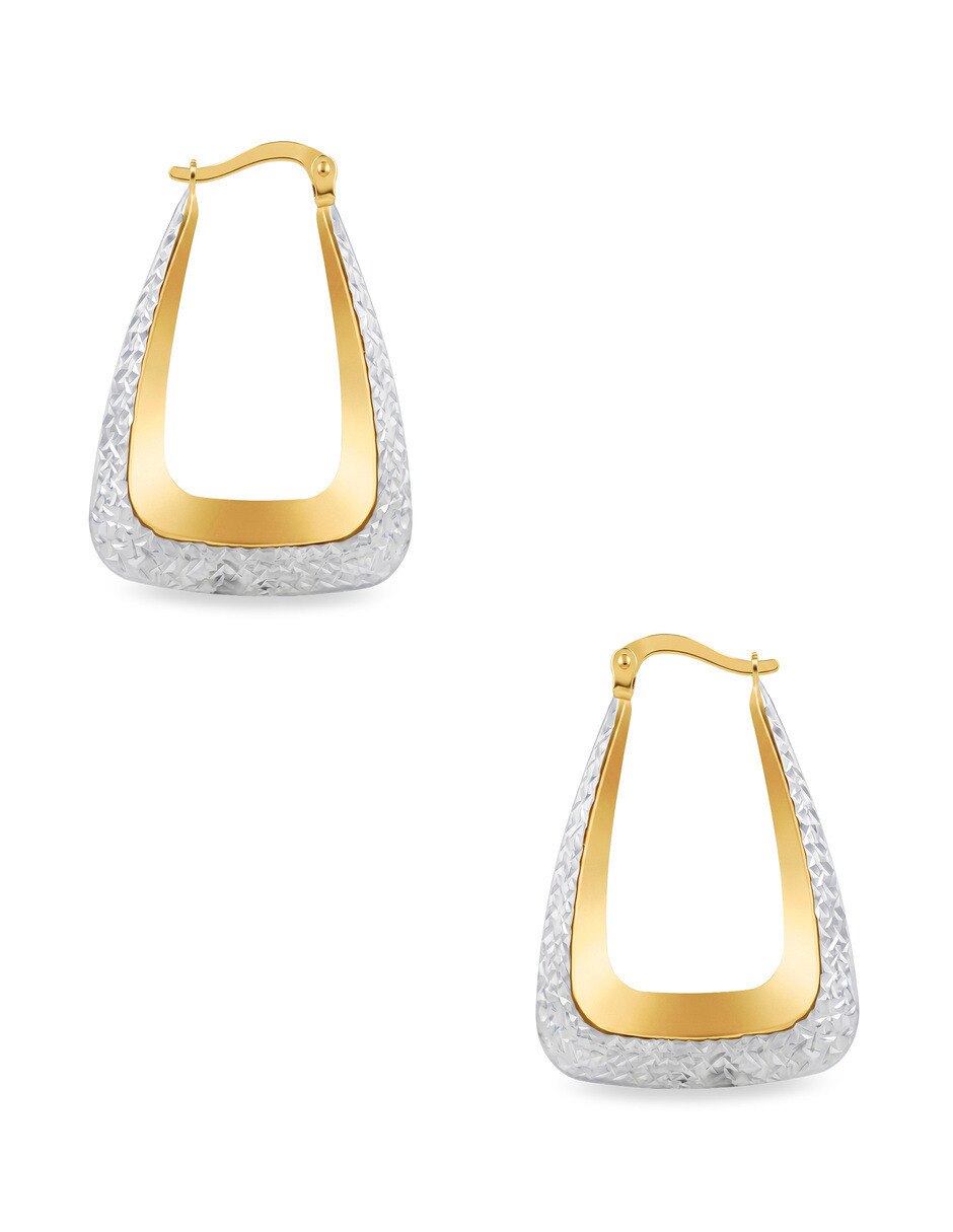 Arracadas circulares JOYERIAS BIZZARRO de oro amarillo 10 K con acabado brillante