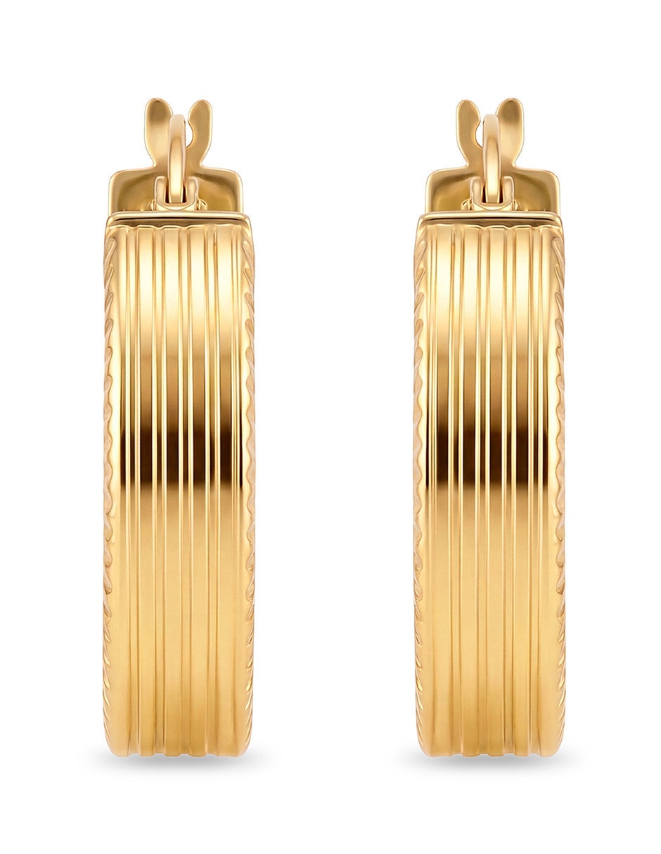 Arracadas circulares JOYERIAS BIZZARRO de oro amarillo 10 K con acabado brillante