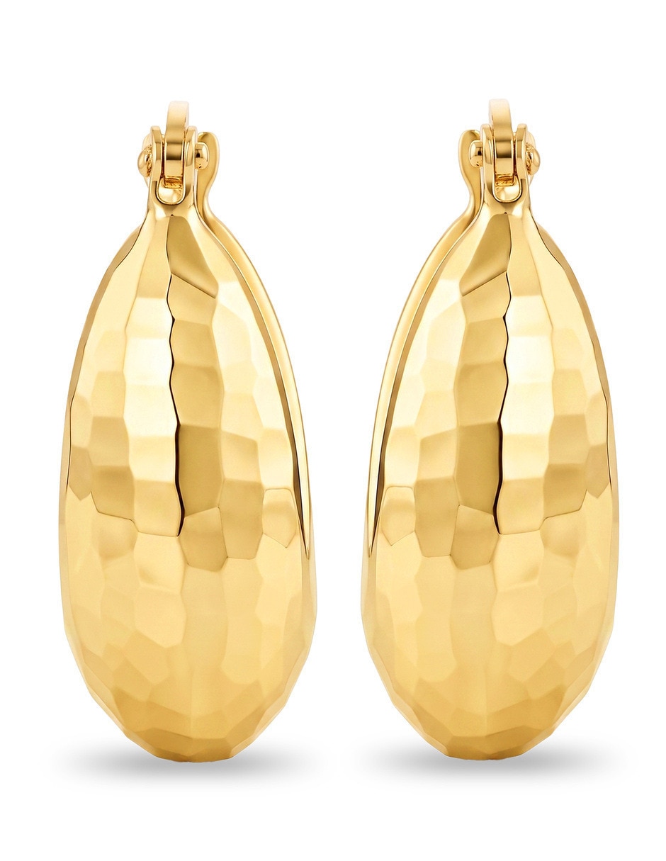 Arracadas circulares JOYERIAS BIZZARRO de oro amarillo 10 K con acabado brillante