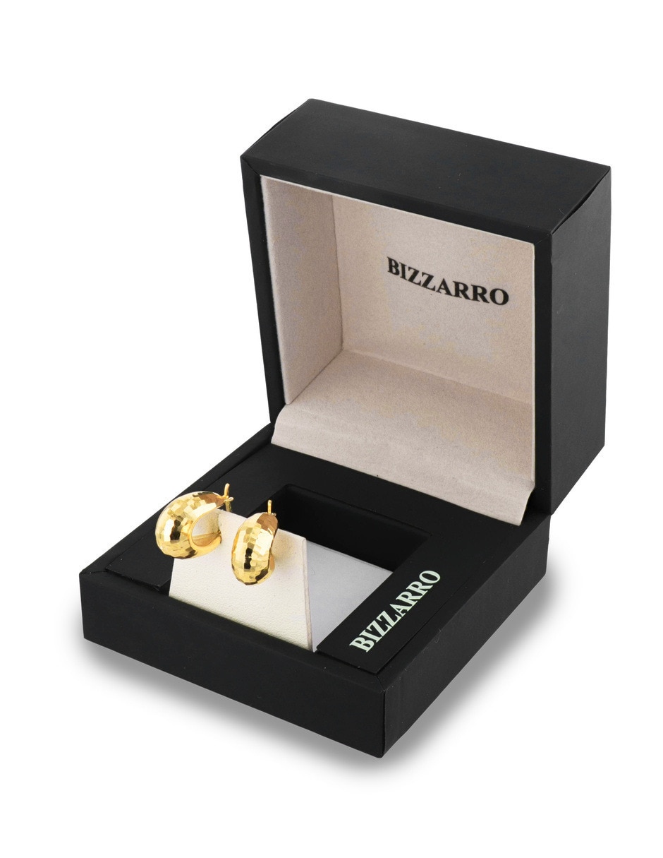 Arracadas circulares JOYERIAS BIZZARRO de oro amarillo 10 K con acabado brillante