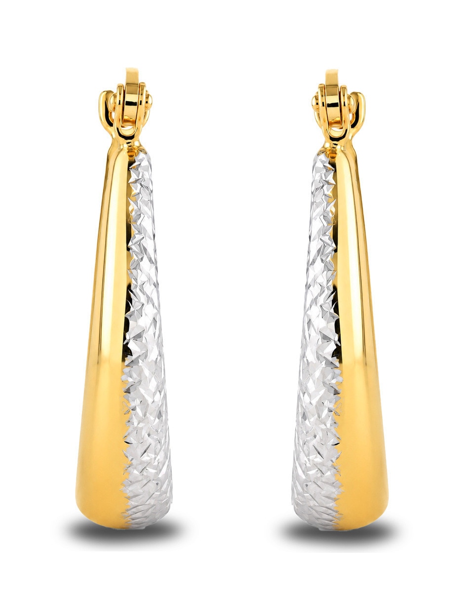 Arracadas circulares JOYERIAS BIZZARRO de oro amarillo 10 K con acabado brillante