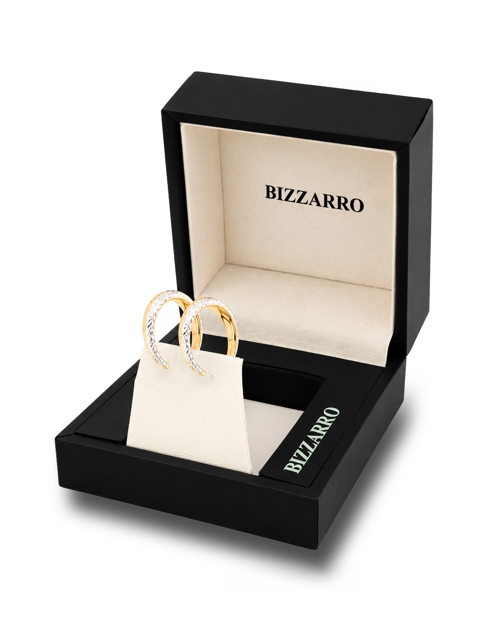 Arracadas circulares JOYERIAS BIZZARRO de oro amarillo 10 K con acabado brillante