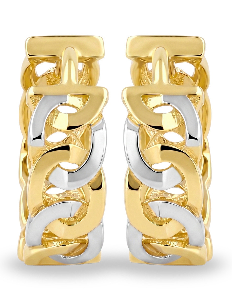 Arracadas circulares JOYERIAS BIZZARRO de oro amarillo 10 K con acabado brillante