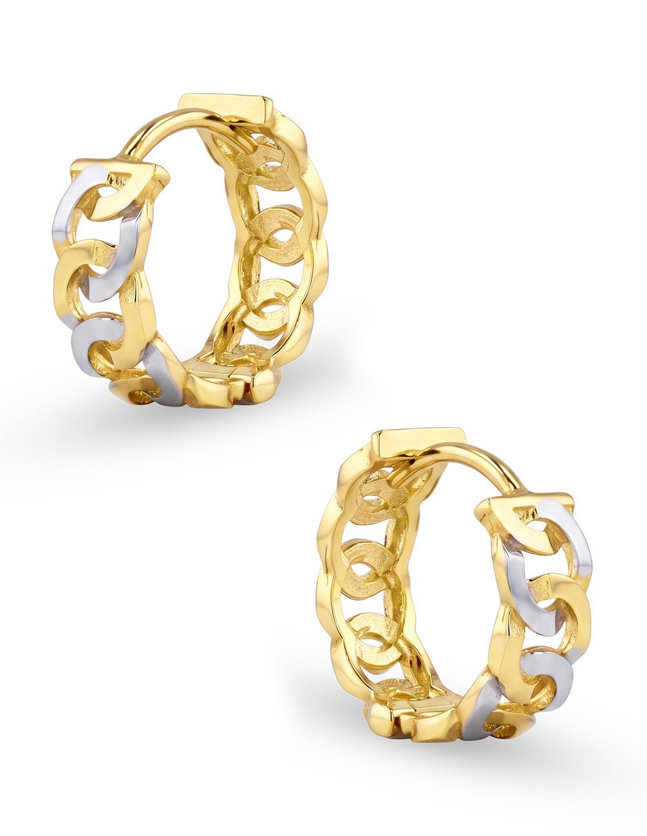 Arracadas circulares JOYERIAS BIZZARRO de oro amarillo 10 K con acabado brillante