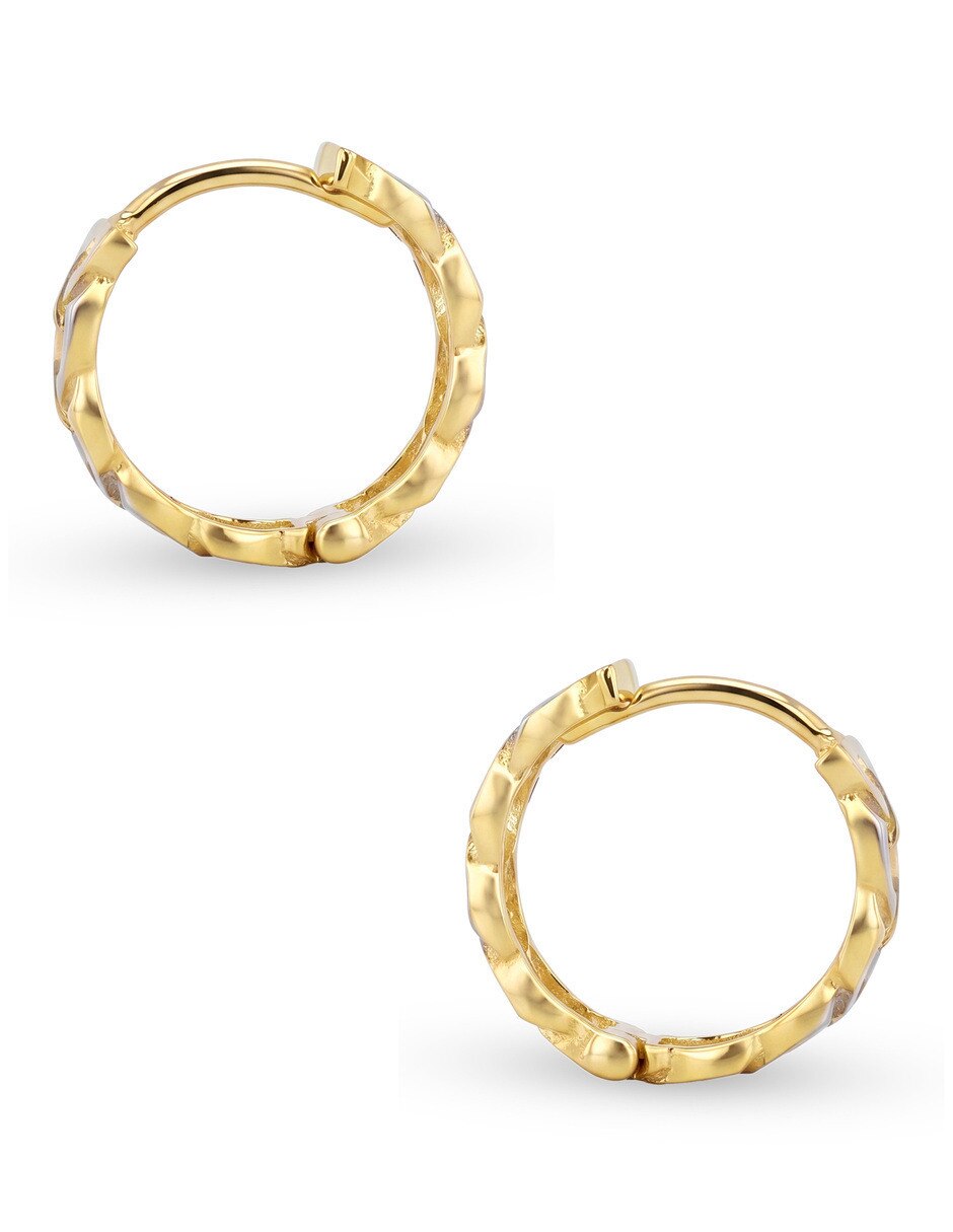 Arracadas circulares JOYERIAS BIZZARRO de oro amarillo 10 K con acabado brillante