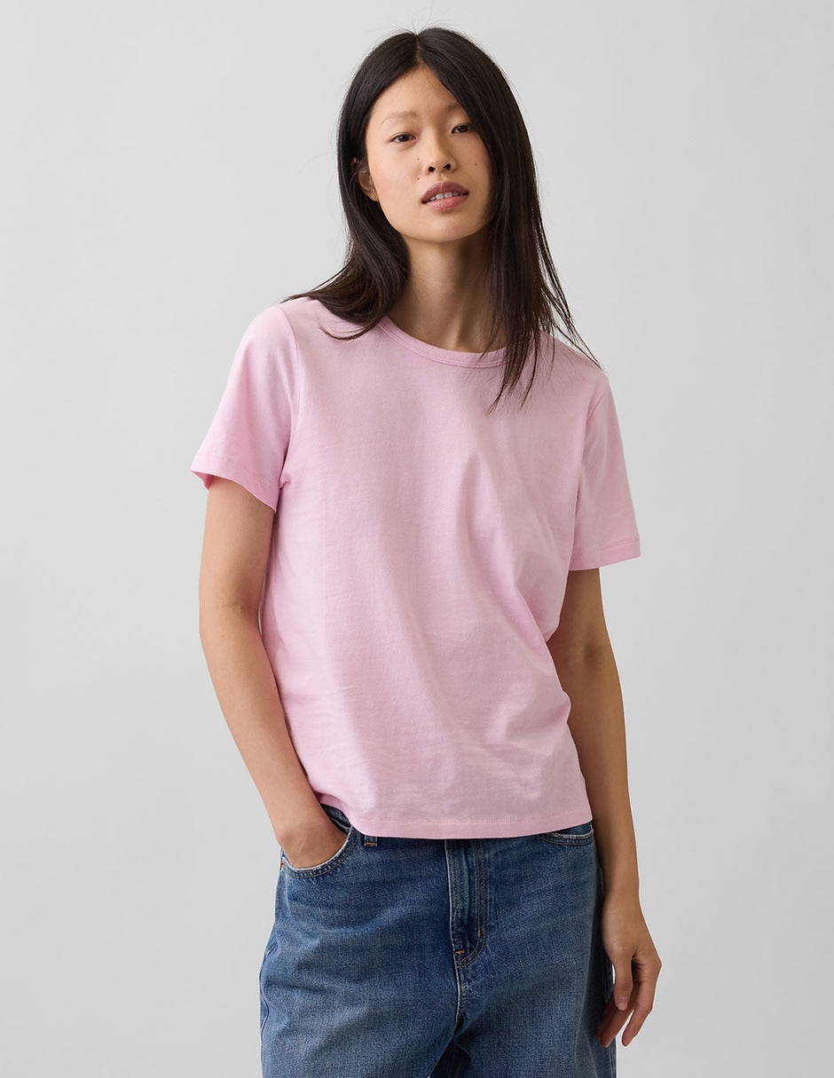 Playera manga corta cuello redondo para mujer Playera manga corta cuello redondo para mujer