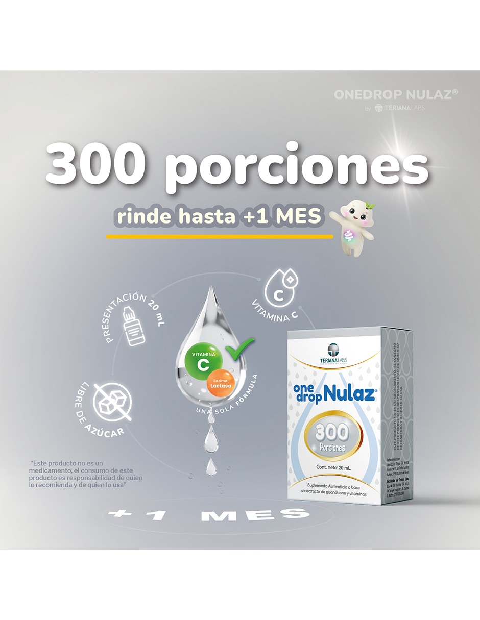 Vitamina Nulez con Vitamina C 3 mg Enzima Lactasa 1000 ALU y extracto de guanábana de 20 ml 7