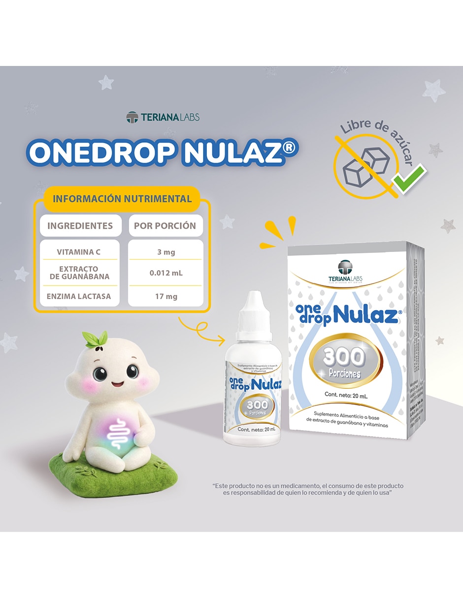 Vitamina Nulez con Vitamina C 3 mg Enzima Lactasa 1000 ALU y extracto de guanábana de 20 ml 8