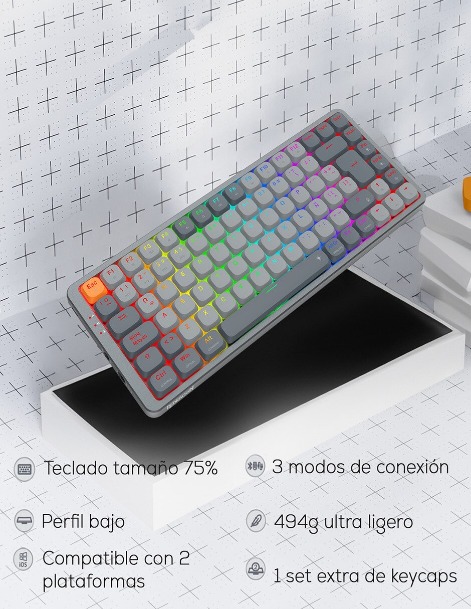 Teclado alámbrico e inalámbrico K652GG-RGB-PRO-SP 5