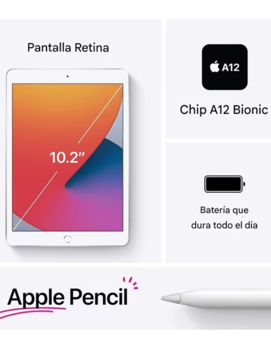 iPad 8.ª generación Wi-Fi 10.2 pulgadas 32 GB de almacenamiento de 3 GB RAM reacondicionada 4