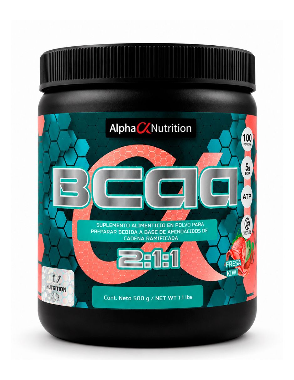 Suplementos alimenticios BCCA 2:1:1 con aminoácidos sabor fresa y kiwi de 500 g Suplementos alimenticios BCCA 2:1:1 con aminoácidos sabor fresa y kiwi de 500 g