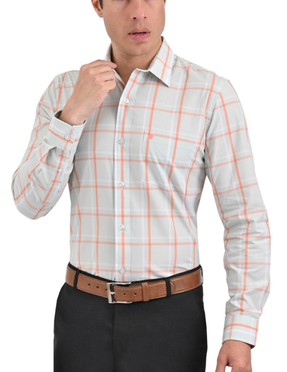 Camisa casual manga larga para hombre