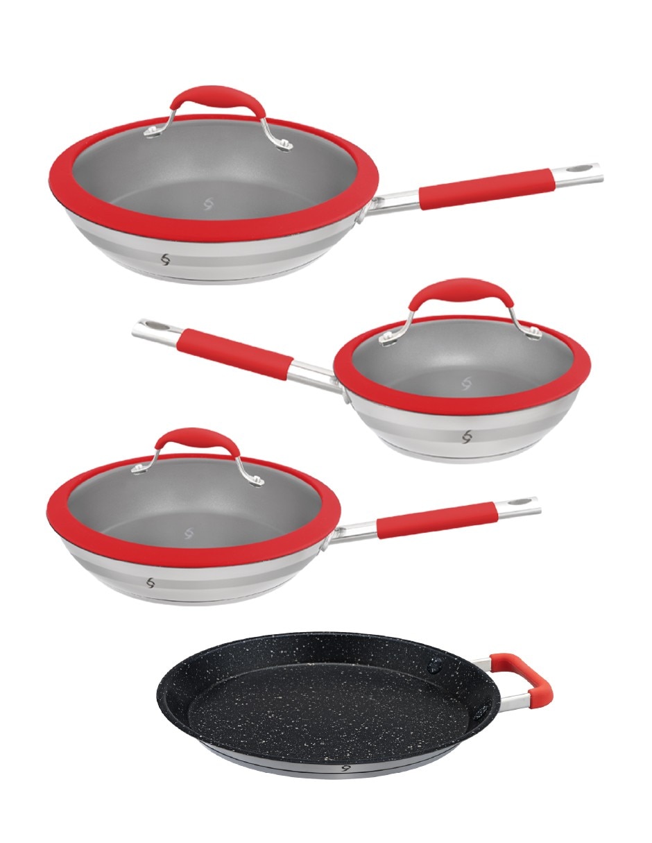 Set de sartenes de acero inoxidable 7 piezas Set de sartenes de acero inoxidable 7 piezas