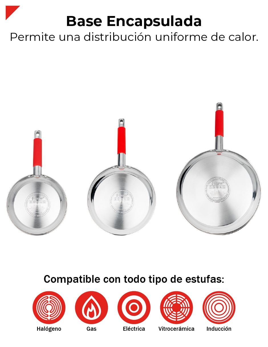Set de sartenes de acero inoxidable 7 piezas 4