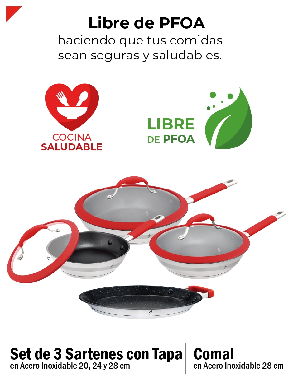 Set de sartenes de acero inoxidable 7 piezas 6
