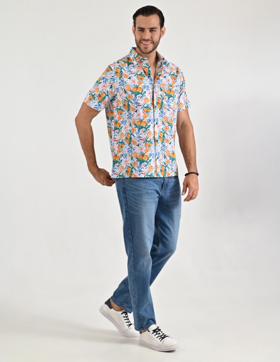 Camisa casual de algodón manga corta para hombre 4