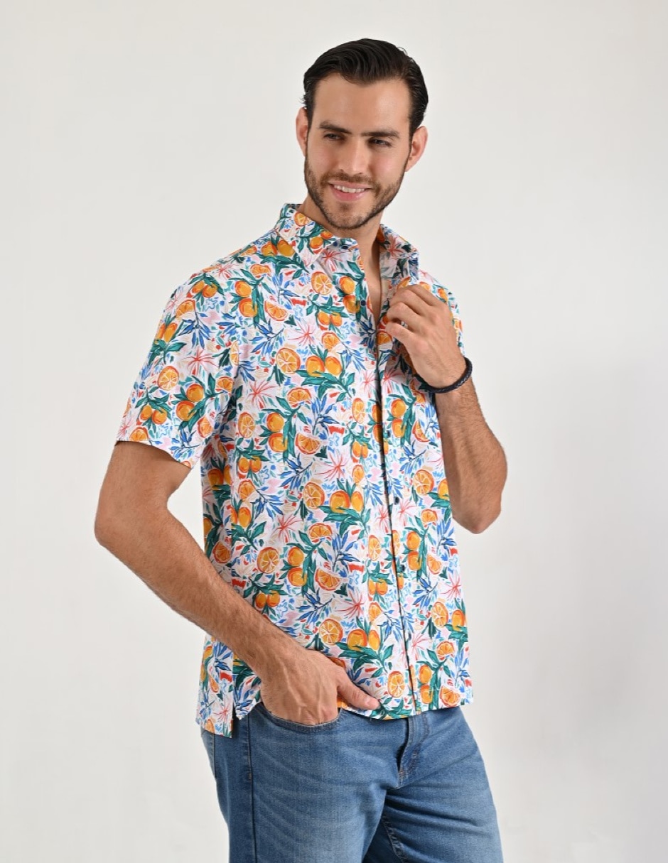 Camisa casual de algodón manga corta para hombre 6