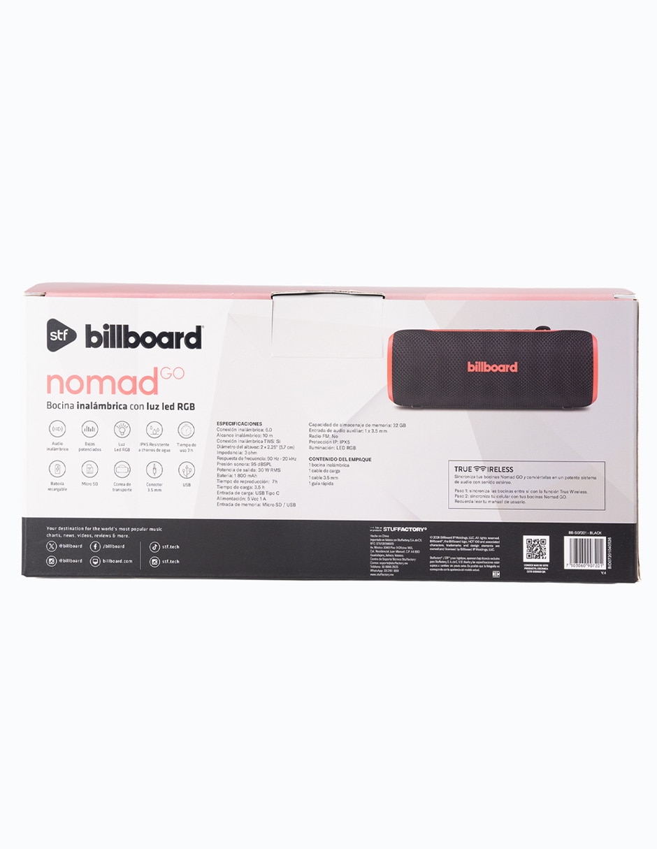 Bocina portátil Nomad Go bluetooth 2