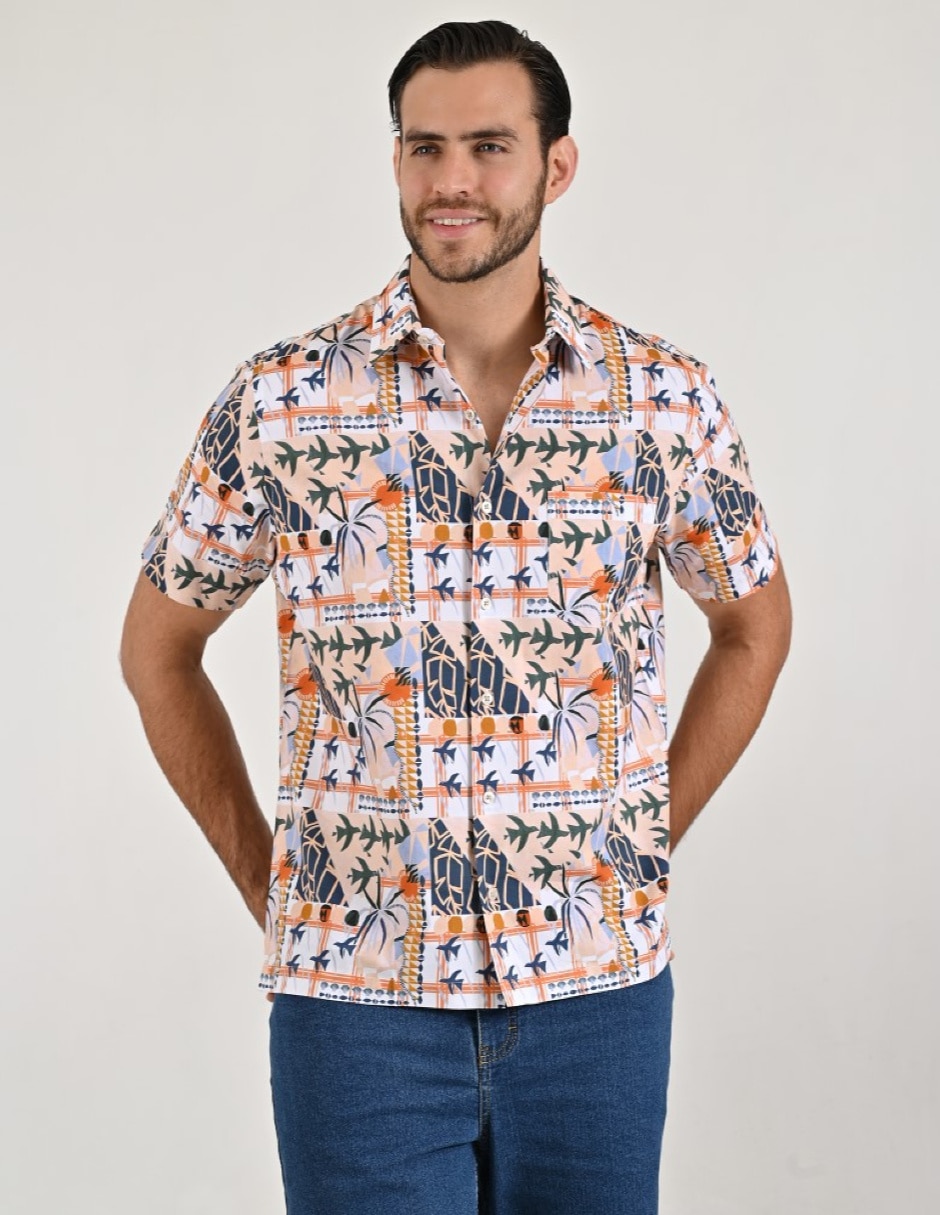 Camisa casual de algodón manga corta para hombre Camisa casual de algodón manga corta para hombre