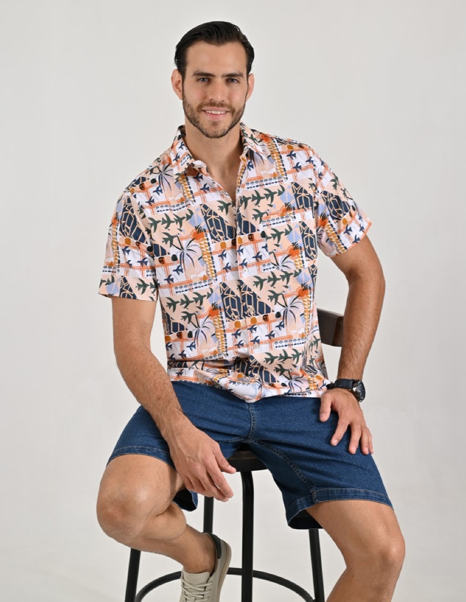 Camisa casual de algodón manga corta para hombre 3