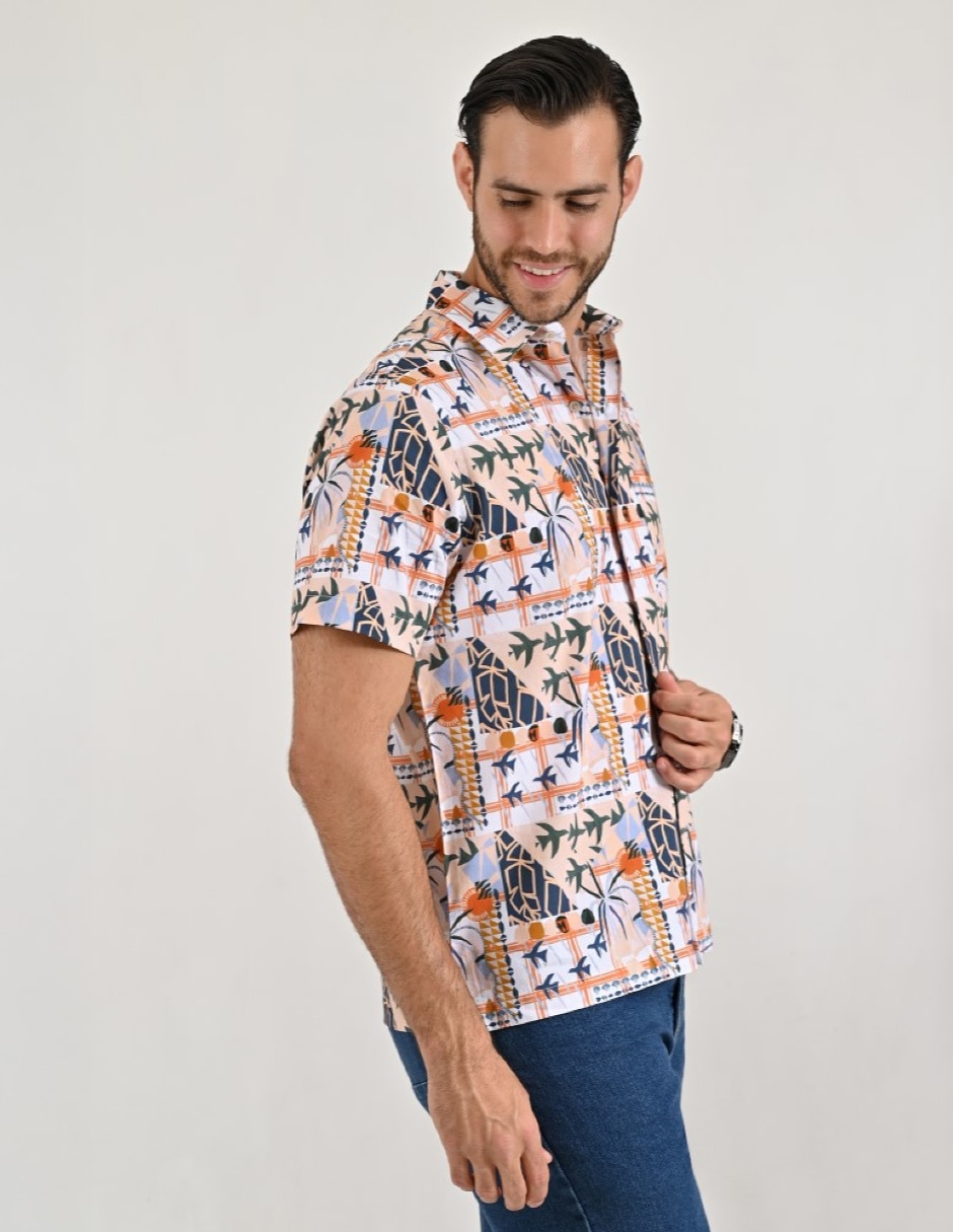 Camisa casual de algodón manga corta para hombre 4