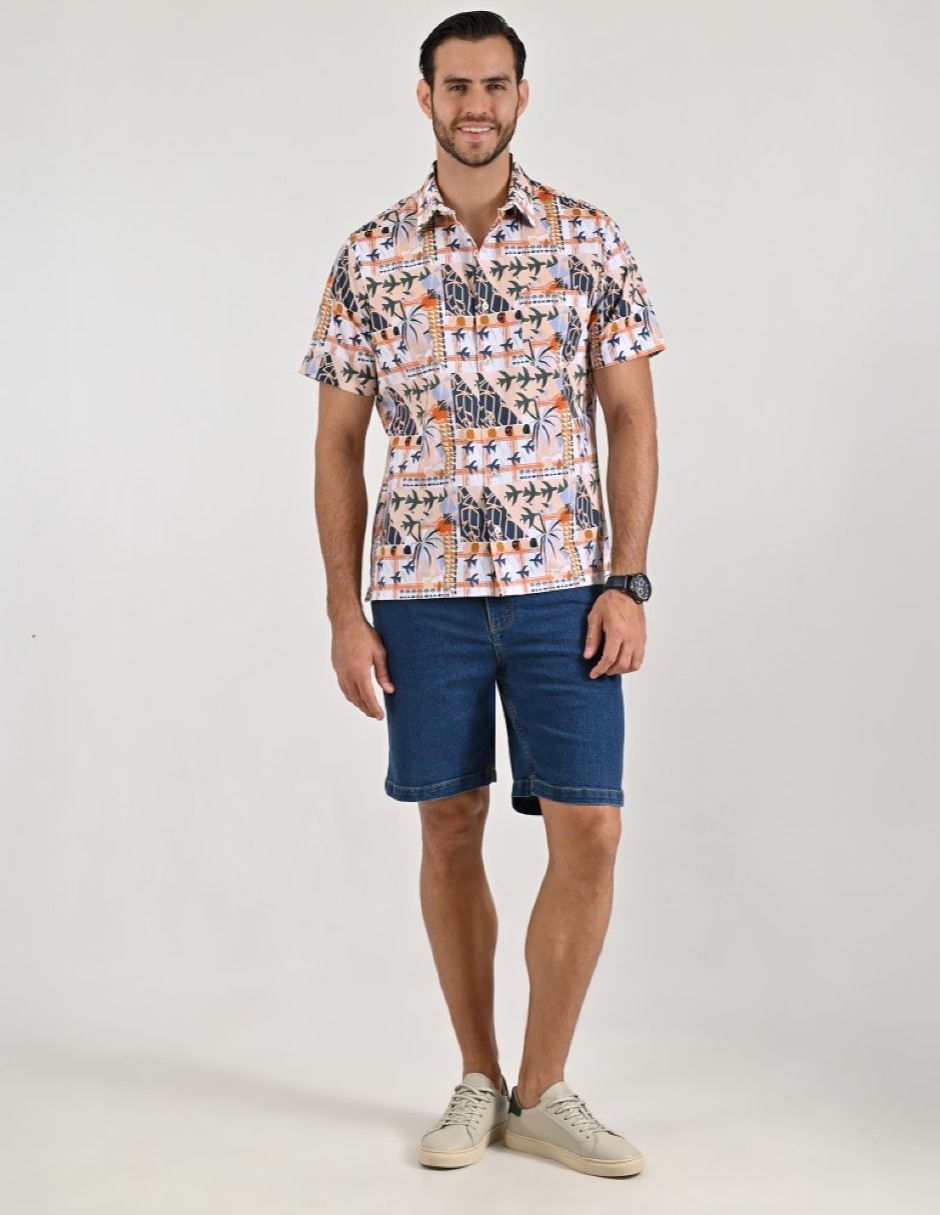 Camisa casual de algodón manga corta para hombre 5