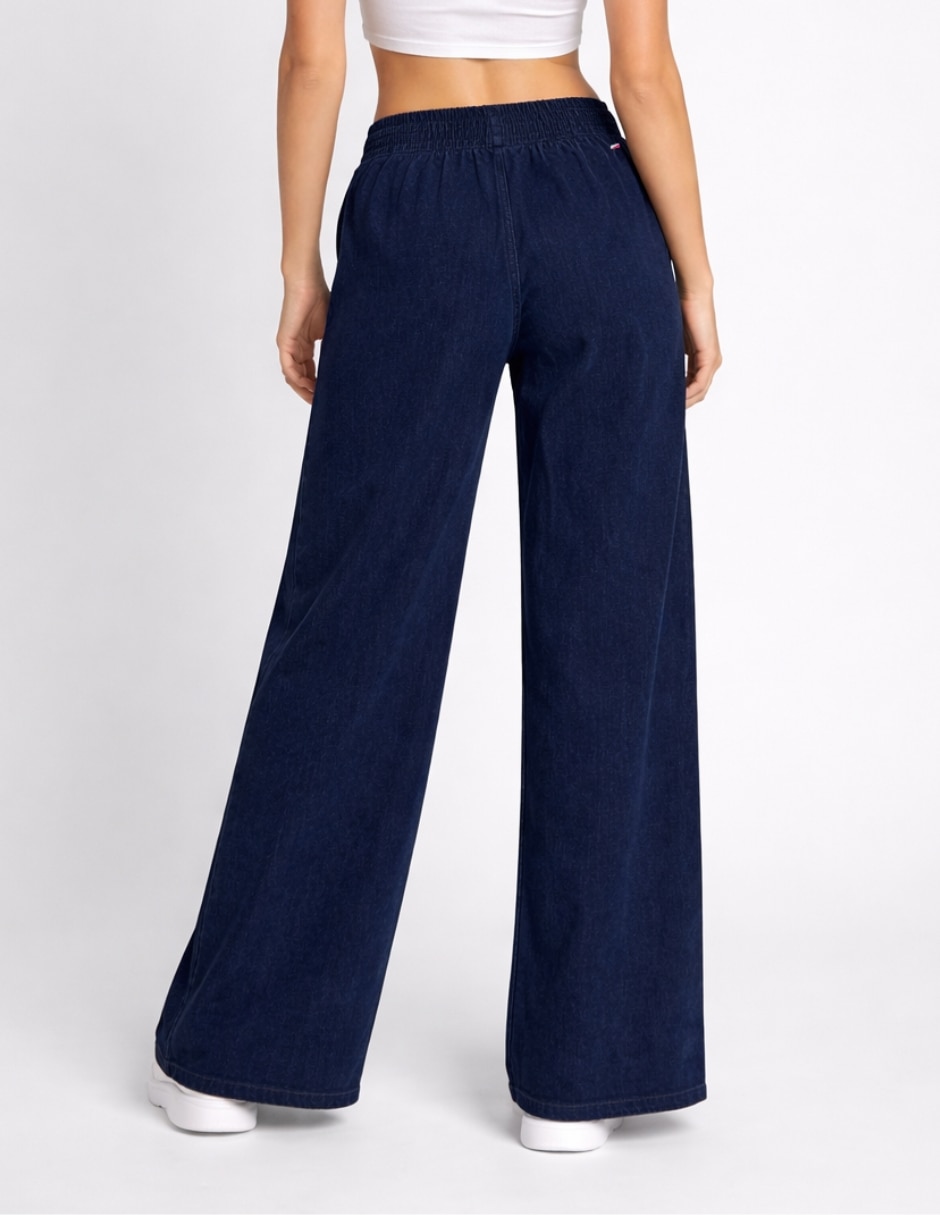 Jeans jogger wide leg cintura alta para mujer 2