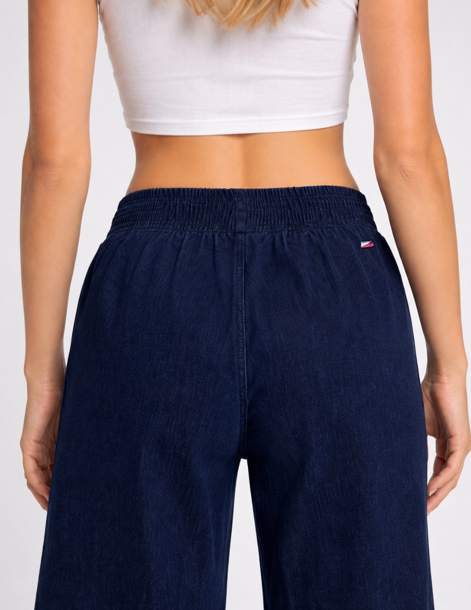 Jeans jogger wide leg cintura alta para mujer 3