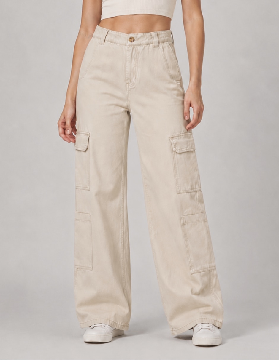 Jeans/Jegging/Jeans jogger Cargo Wide leg Cintura alta 25030-D para mujer Jeans/Jegging/Jeans jogger Cargo Wide leg Cintura alta 25030-D para mujer