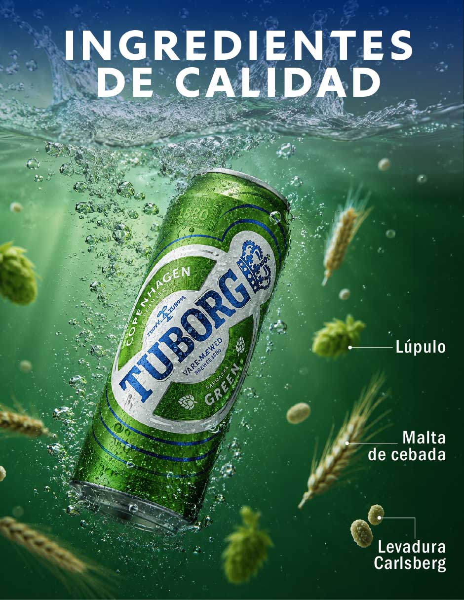 Cerveza clara TUBORG Lager amargo 500 ml