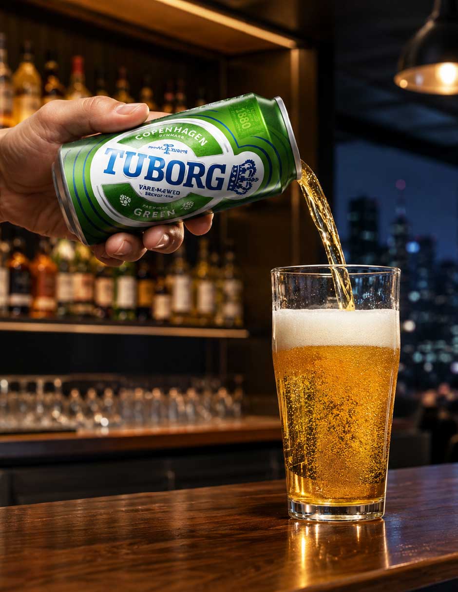 Cerveza clara TUBORG Lager amargo 500 ml