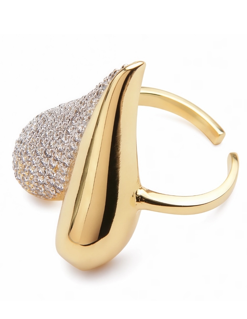 Anillo de corazón yoiko élan zirconia baño de oro