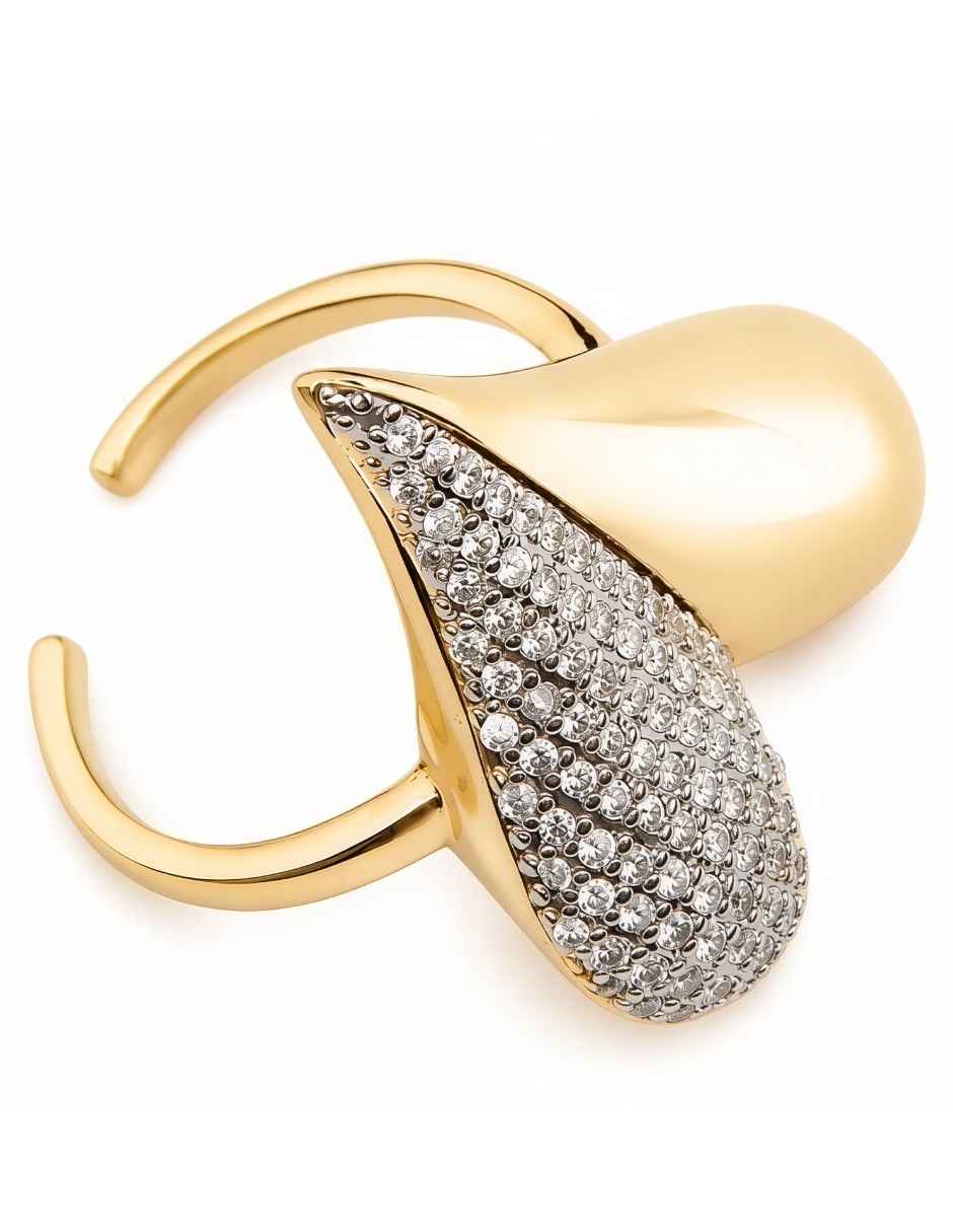 Anillo de corazón yoiko élan zirconia baño de oro