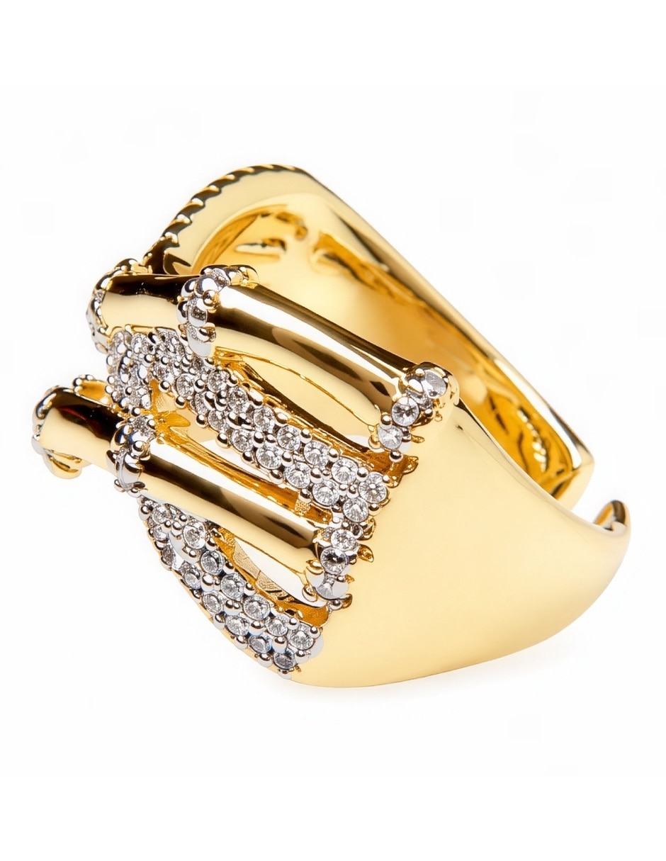 Anillo yoiko aurea zirconia baño de oro
