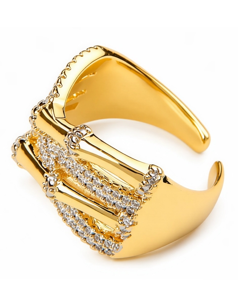 Anillo yoiko aurea zirconia baño de oro